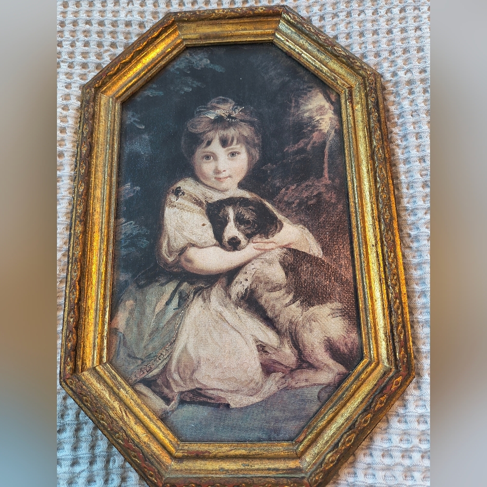 Vintage Framed Print of the Painting "Miss Jane Bowles" by Sir Joshua Reynolds